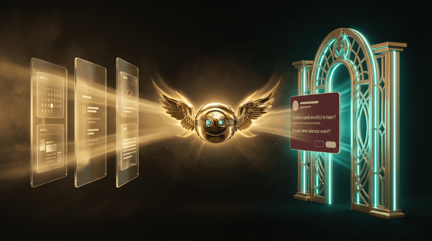 The Demi orb as gatekeeper between free-flowing read actions and gated write actions requiring approval