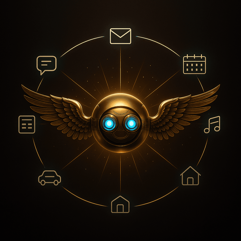 The Demi orb at the center of an orbital ring of connected service icons